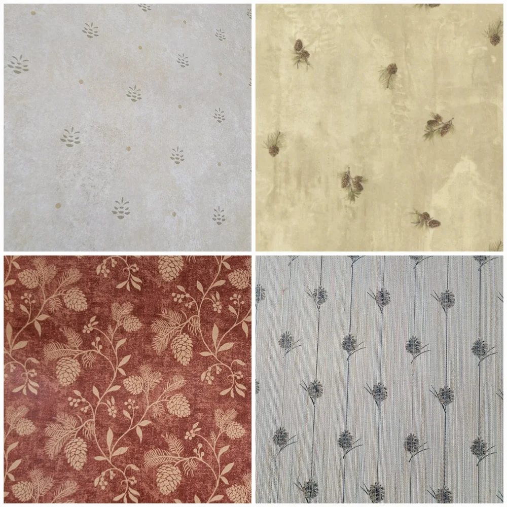 Wallpaper Brantley Beige Pinecone Toss Lodge Rustic